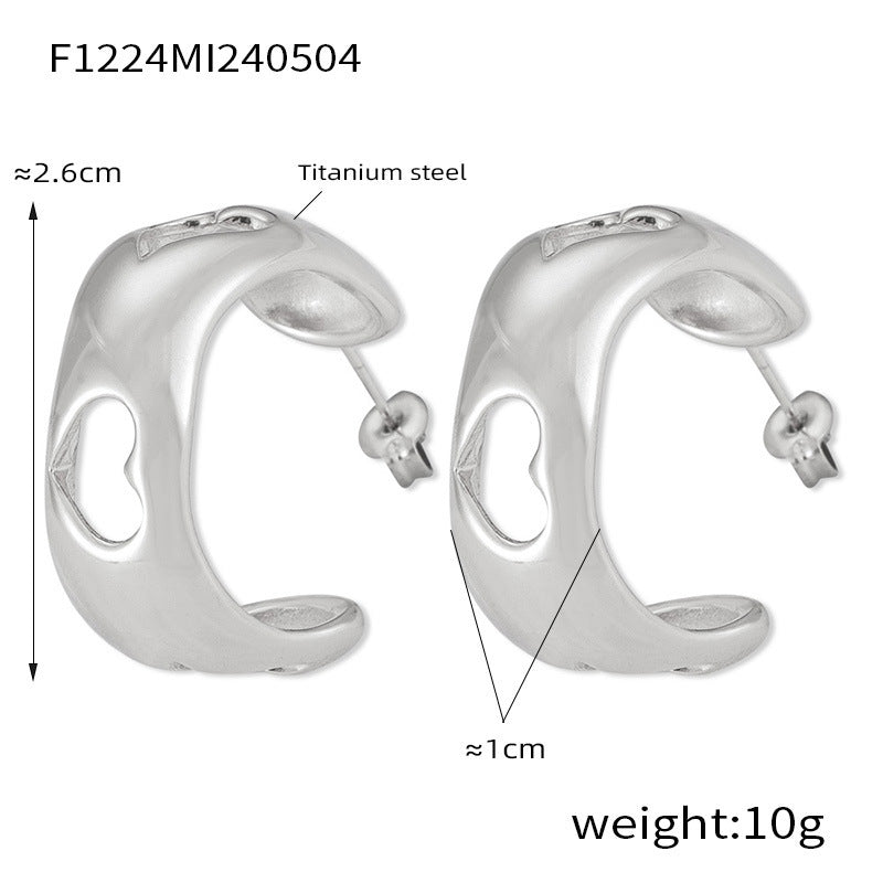 B廠【F1222-F1225】歐美跨國熱銷時尚交叉幾何個性鈦鋼鍍金耳環輕奢氣質冷淡風女耳飾 24.05-2