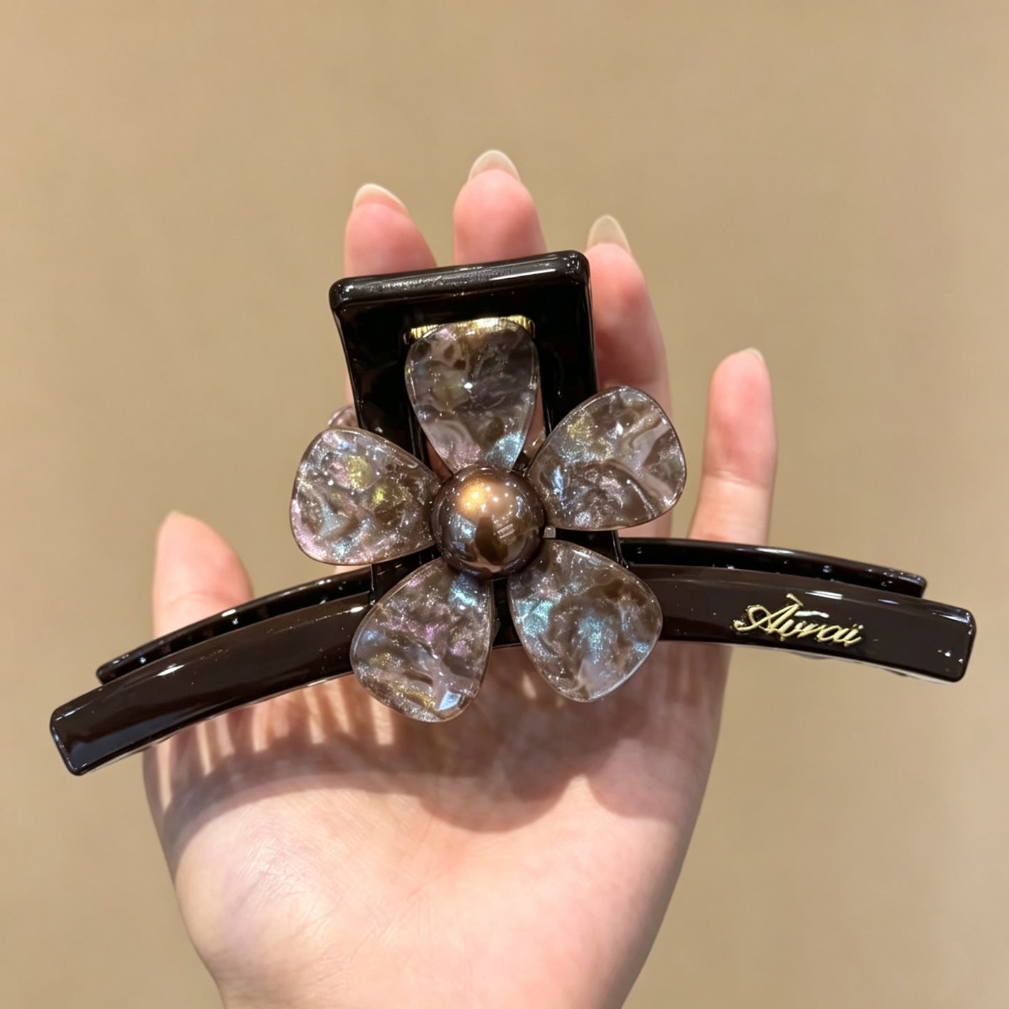 C廠【X478】醋酸暈染花朵抓夾女高級感2026新款夏季鯊魚夾大號髮夾後腦勺頭飾
 26.06-3