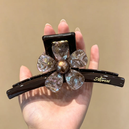 C廠【X478】醋酸暈染花朵抓夾女高級感2026新款夏季鯊魚夾大號髮夾後腦勺頭飾
 26.06-3