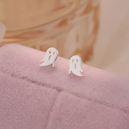 D廠【YC2215E】S925純銀個性幽靈耳環女創意搞怪ins時尚可愛小眾耳飾品 25.01-1