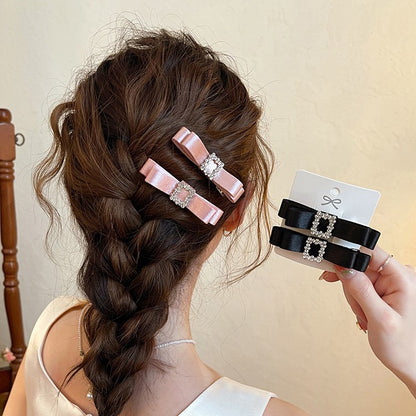 C廠【Q3】閃鑽方扣蝴蝶結髮夾女輕奢氣質髮卡2026全新側邊夾瀏海夾高階頭飾
 26.04-3