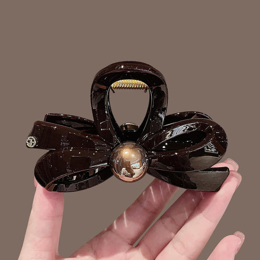 C廠【X154】新款時尚簡約設計感蝴蝶結中型鯊魚夾後腦勺百搭盤髮抓夾髮夾髮飾
 26.04-4