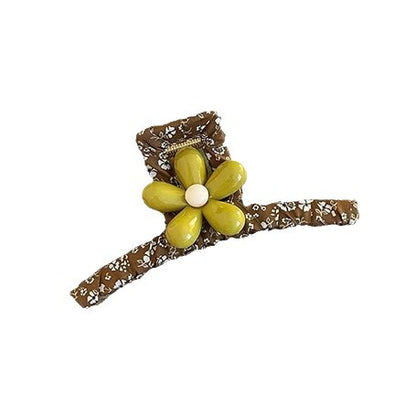 C廠【X101】森系花朵頭髮抓夾女2026新款大鯊夾高級感髮夾獨特漂亮髮飾春
 26.04-3