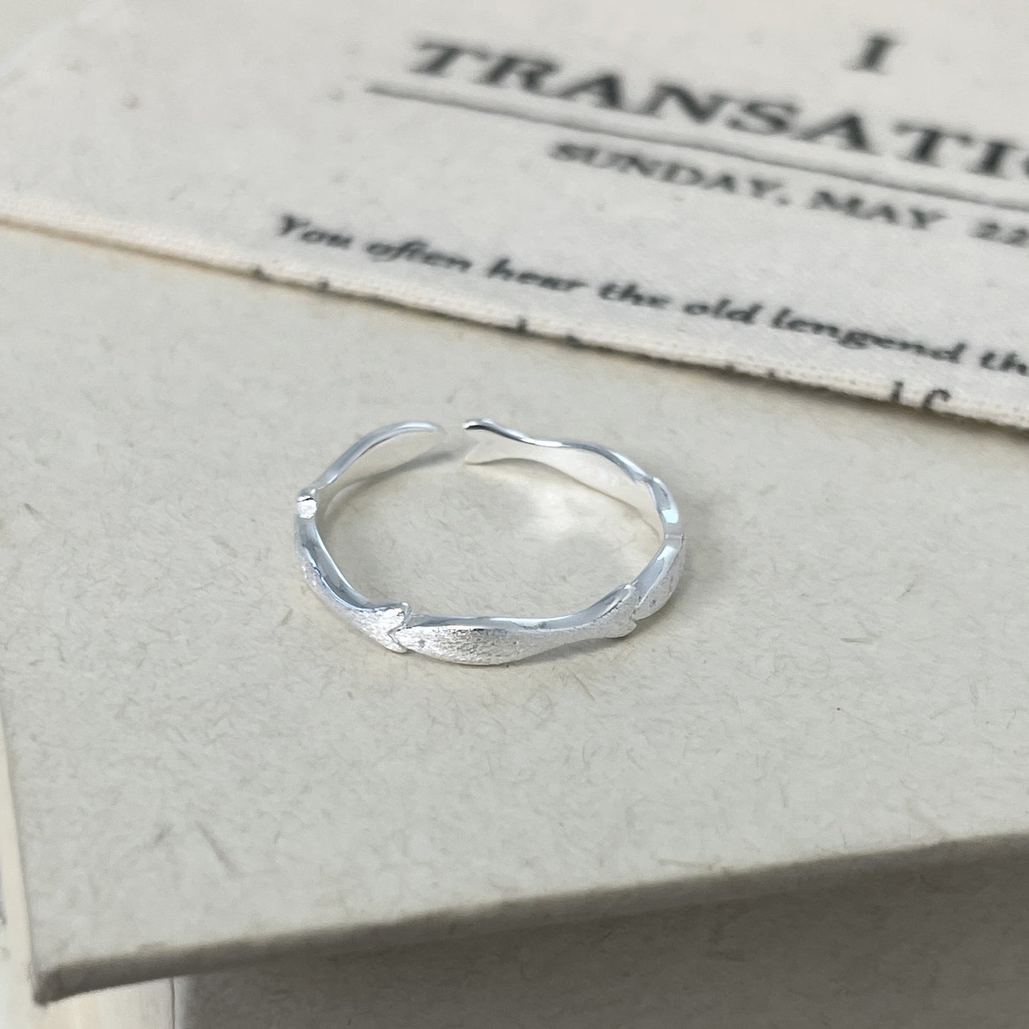 E廠【XDQ8448R】S999純銀小眾設計拉絲小魚戒指女輕奢ins時尚個性開口指環潮
 25.11-4