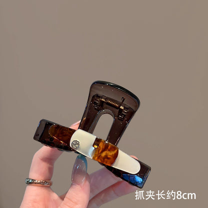 C廠【B27】法式復古玳瑁色中型抓夾女氣質高級感後腦勺盤髮鯊魚夾半紮髮夾子
 25.12-3「C廠-單筆結帳需滿，NT$500出貨(不含運費)」