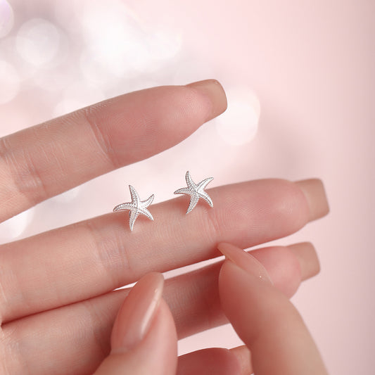 D廠【YC4414E】S925純銀可愛海星耳環女自然小巧小眾設計感可疊戴百搭耳飾
 26.01-1