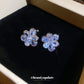 A廠【HE28931】超閃鋯石水滴花朵無耳洞耳骨夾時尚簡約百搭耳夾輕奢高級感耳環女
 25.10-3