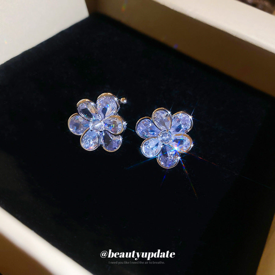 A廠【HE28931】超閃鋯石水滴花朵無耳洞耳骨夾時尚簡約百搭耳夾輕奢高級感耳環女
 25.10-3