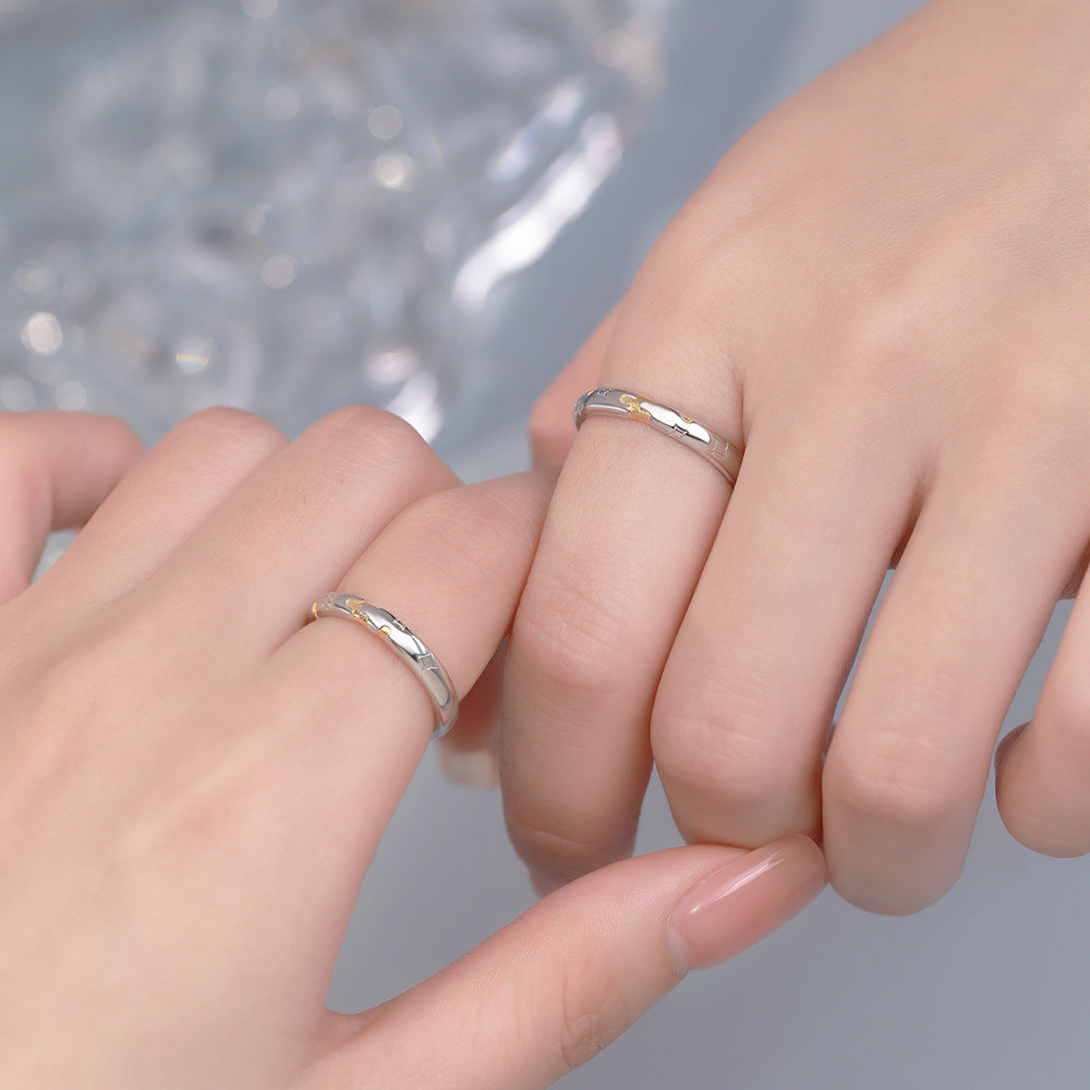 D廠【YC3179R】原創足銀S999拼圖情侶對戒簡約高級設計感文藝溫柔搭配手飾
 26.01-2