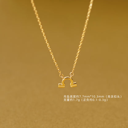 E廠【DQ1732N】S925純銀十二星座系列項鍊女ins時尚雙魚天秤獅子吊墜鎖骨鏈
 25.09-2
