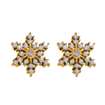 B廠【TXF219】手工鑲嵌雪花鋯石耳環時尚鈦鋼耳飾精緻氣質PVD電鍍18K真金 25.01-2