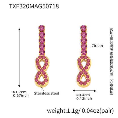 B廠【TXP320】不鏽鋼5A鋯石2mm迷你爪鑽鏈8字耳環手鍊項鍊首飾組不掉色 25.08-2