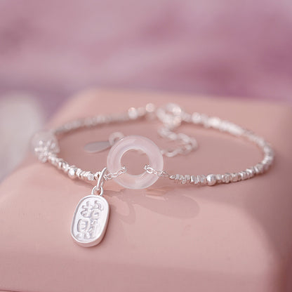 E廠【YC5320SL】S999足銀平安扣國風手鍊女小眾文藝清新氣質高級感設計手飾
 25.10-3