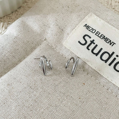 E廠【XDQ10427E】S999純銀冷淡風水滴耳環女ins小眾設計耳環高級感氣質耳飾潮
 26.01-1