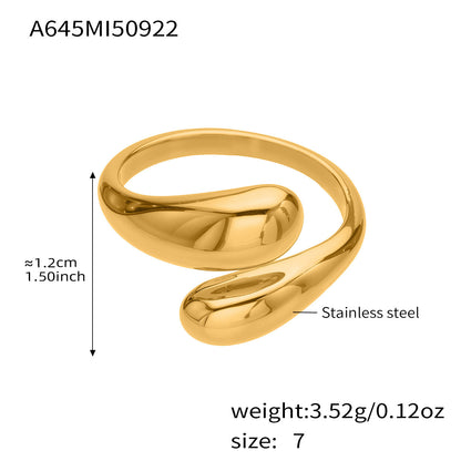 B廠【A388】冷淡風不鏽鋼幾何異形珍珠開口戒指個性時尚設計飾品不掉色
 25.10-1
