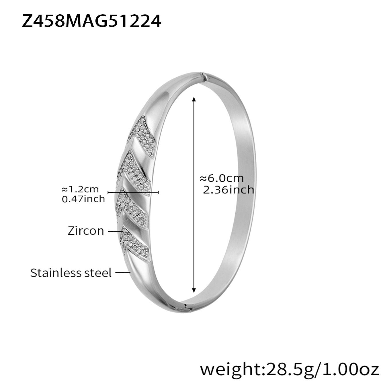 B廠【Z086】不鏽鋼5A鋯石幾何形手鐲鍍18k真金多手環組合 跨國時尚百搭首飾
 26.01-1
