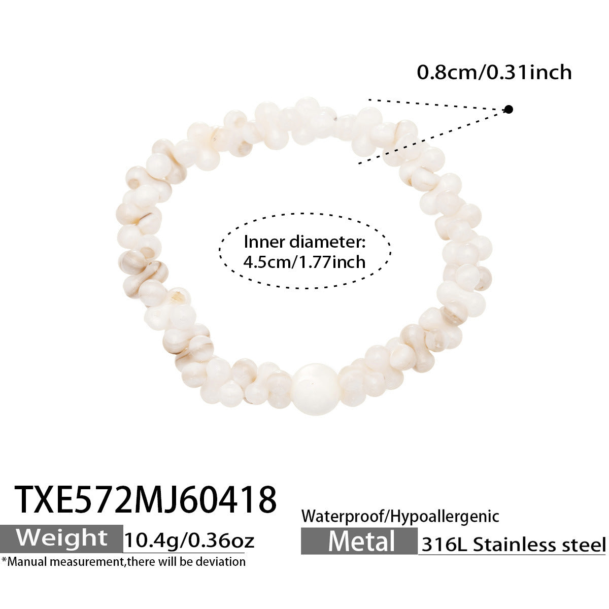 B廠【TXP572】歐美時尚輕奢天然貝殼骨頭形手鍊項鍊套裝跨境熱銷高質感氣質飾品
 26.04-4