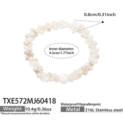 B廠【TXP572】歐美時尚輕奢天然貝殼骨頭形手鍊項鍊套裝跨境熱銷高質感氣質飾品
 26.04-4