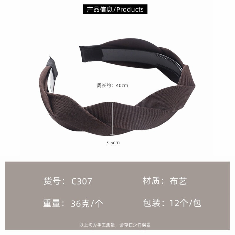 C廠【C307】秋冬復古麻花辮子髮箍女高級感美拉德髮飾頭扣壓髮卡高顱頂頭箍
 25.11-4「C廠-單筆結帳需滿，NT$500出貨(不含運費)」