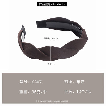 C廠【C307】秋冬復古麻花辮子髮箍女高級感美拉德髮飾頭扣壓髮卡高顱頂頭箍
 25.11-4「C廠-單筆結帳需滿，NT$500出貨(不含運費)」