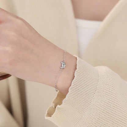 D廠【YC5145SL】S925純銀牛角包手鍊可愛童趣爆款小眾獨特設計感清新手飾 25.02-2