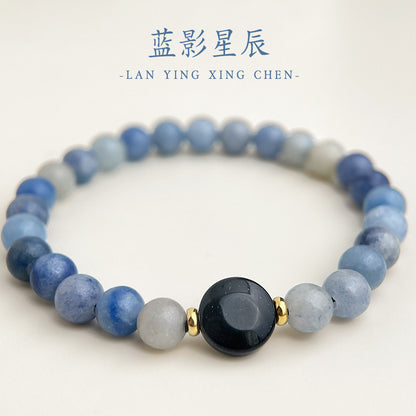 A廠【S192】天然石新中式藍東陵手鍊民族風景區熱賣款原創設計手工手飾女 25.03-4