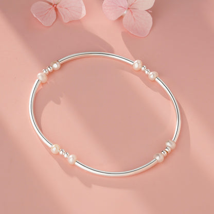 D廠【YC4711SL】足銀S999簡約圓珠珠珍珠手鍊女秋冬新款法式復古優雅溫柔手飾
 25.11-4