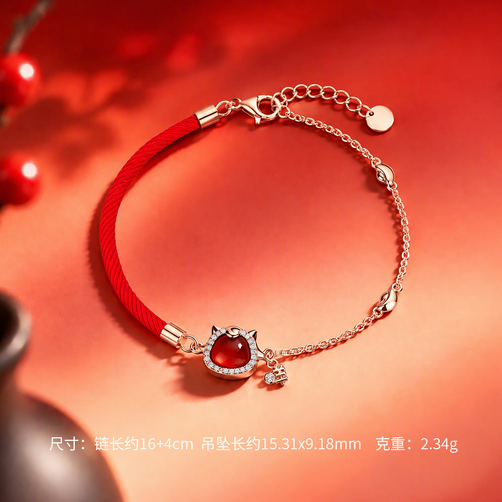 D廠【YC2578N】原創足銀S999生肖羊耳釘手鍊項鍊
 26.10-3