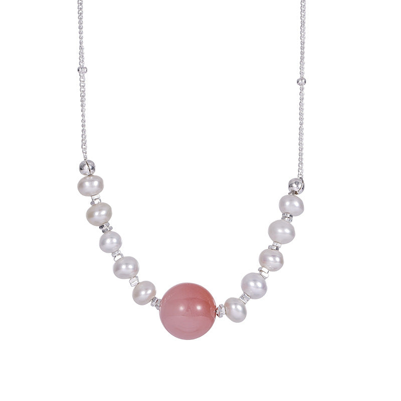 E廠【XDQ0205N】S925純銀高級感鹽源瑪瑙項鍊女小眾輕奢淡水珍珠百搭鎖骨鏈潮
 25.11-4