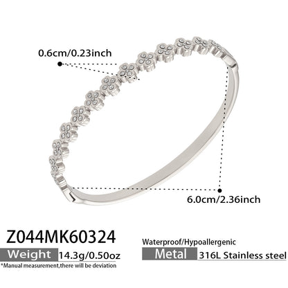 B廠【Z044】歐美高質感鑲5A鋯石細圈卡扣手環組合鍍18k金滿鑽輕奢高質感手環
 26.04-1