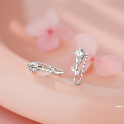 D廠【YC3928E】足銀S999高級感花鋯石耳環女輕奢清新韓風氣質小眾精緻耳飾
 26.03-2