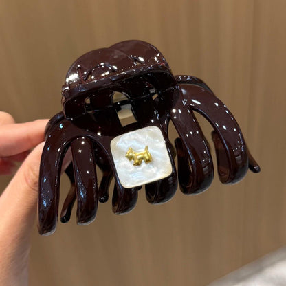 C廠【X780】韓系簡約百搭南瓜髮夾女時尚大號後腦勺顯髮量鯊魚夾可愛小狗抓夾
 26.08-4「C廠-單筆結帳需滿，NT$500出貨(不含運費)」
