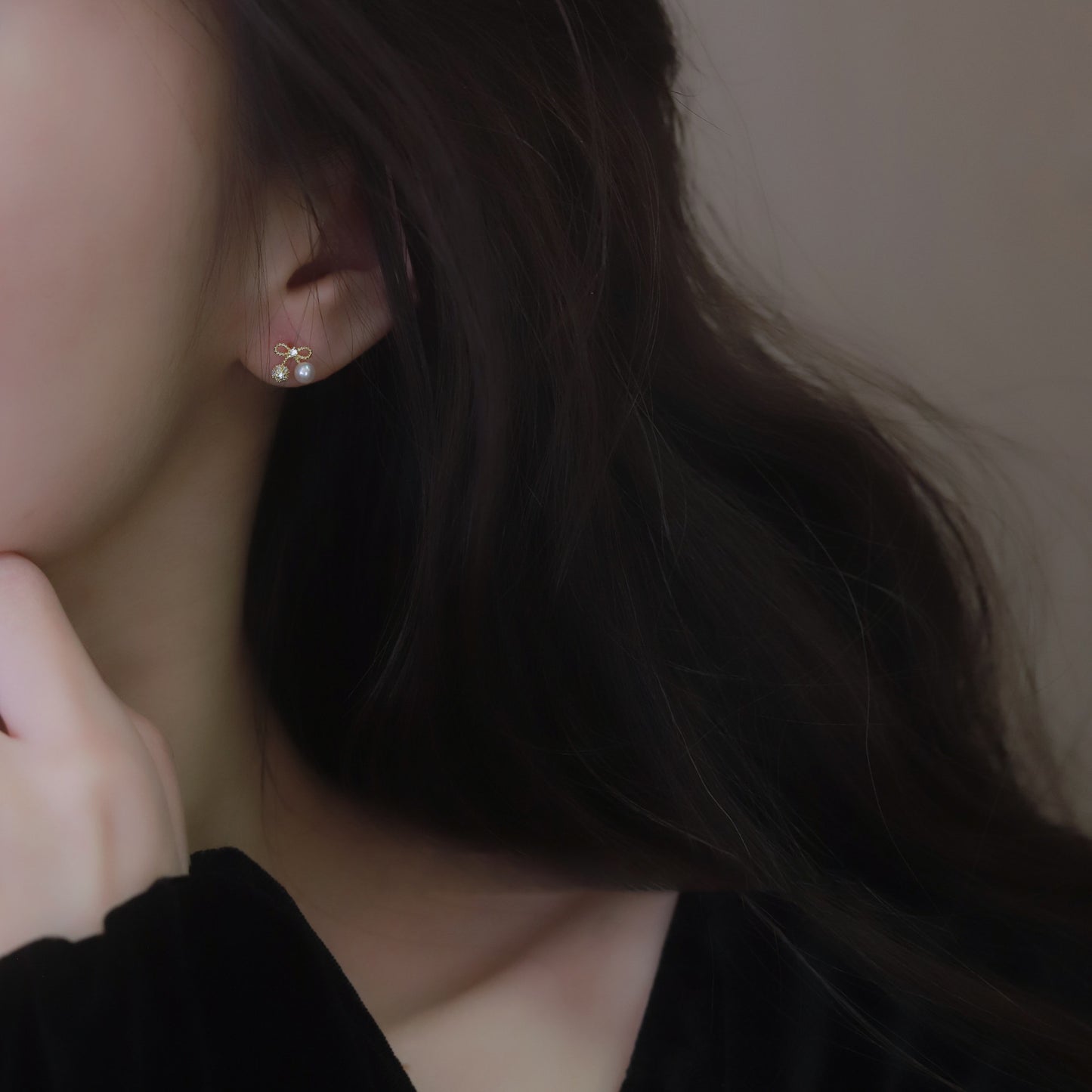 E廠【XDQ10147E】S925純銀迷你小櫻桃淡水珍珠耳環女簡約精緻鑲鋯石日常耳飾潮
 26.07-4