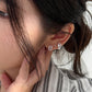 F廠【DQ11646E】S925純銀時尚簡約四爪單鑽耳扣女輕奢ins風幾何橢圓鋯石耳環
 25.08-5