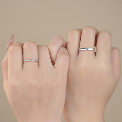 D廠【YC3833R】S999足銀高級感方形鋯石情侶對戒小眾設計戒指送女友指環 25.05-4