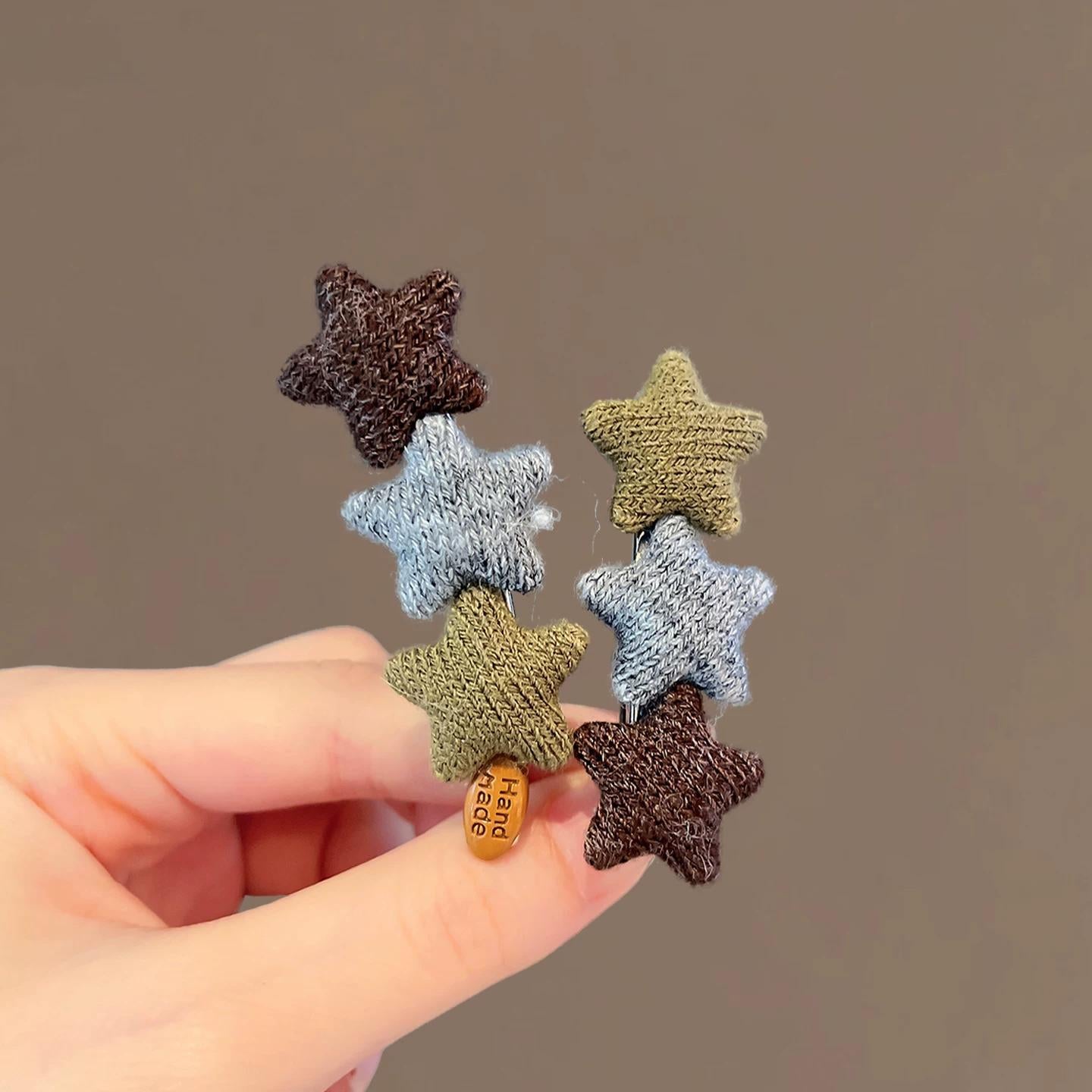 C廠【X753】韓系三色星星髮夾邊夾側邊百搭碎髮瀏海夾新款小夾子前額鴨嘴夾女
 26.08-4「C廠-單筆結帳需滿，NT$500出貨(不含運費)」