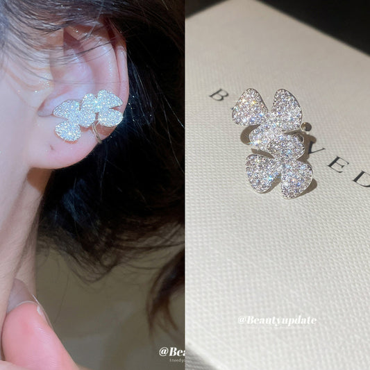 A廠【HE29298】韓系ins鋯石花瓣耳夾輕奢氣質優雅無耳洞耳骨夾小眾高級感耳飾女
 25.11-2