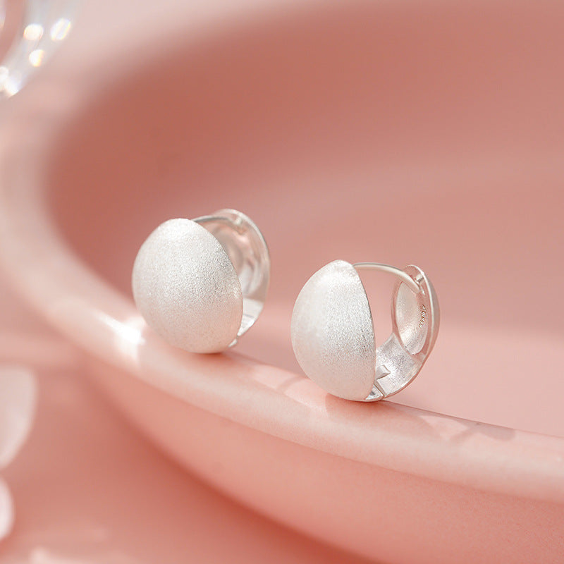 E廠【YC3802E】足銀S999圓形拉絲耳環幾何簡約輕奢質感文藝百搭小眾高級耳飾
 25.11-1