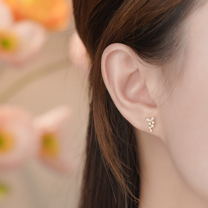 E廠【YC4057E】純銀S925滿鑽蝴蝶耳環輕奢微鑲輕奢新款小眾高級感清新耳飾
 25.11-2