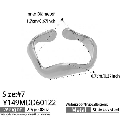B廠【Y144】跨國小眾高級感輕奢幾何開口指環不銹鋼鍍金ins個性設計百搭戒指
 26.01-4