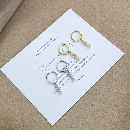 E廠【XDQ10165E】歐美極簡風S925純銀一字排鑽耳扣輕奢精緻鋯石耳環
 26.10-4