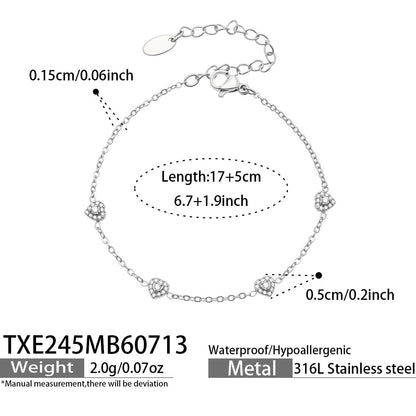 B廠【TXP245】歐美新款不銹鋼鍍18k金 多巴胺系列滿鋯石愛心吊墜項鍊手鍊女飾品
 26.07-4