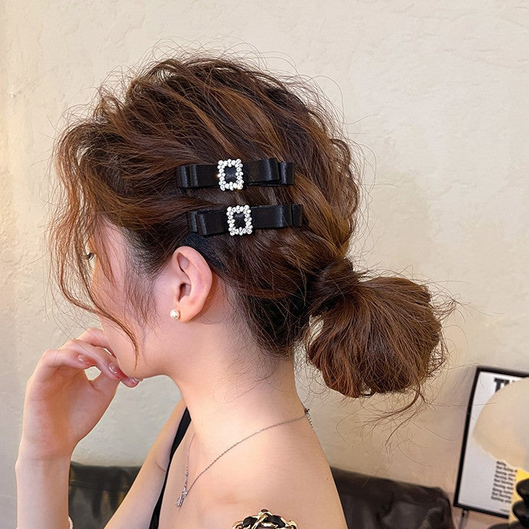 C廠【Q3】閃鑽方扣蝴蝶結髮夾女輕奢氣質髮卡2026全新側邊夾瀏海夾高階頭飾
 26.04-3