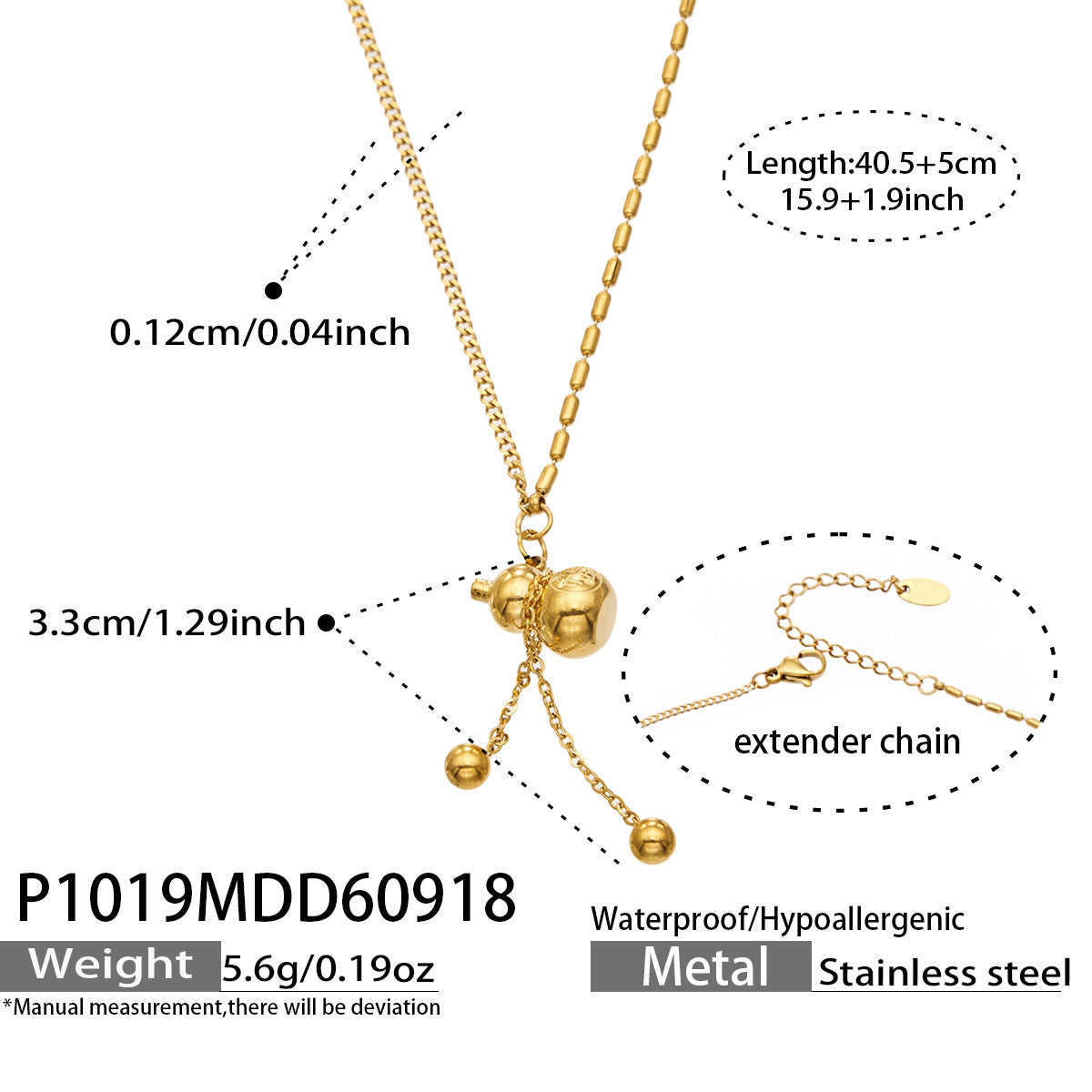 B廠【P1019】 新中式葫蘆流蘇吊墜鎖骨鏈項鍊
 26.09-4