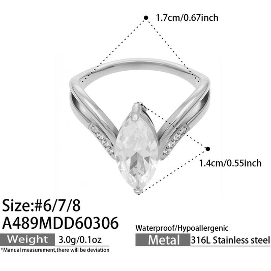 B廠【A489】ins小眾設計超閃5A鋯石戒指幾何形指環歐美網紅熱銷款不鏽鋼飾品
 26.03-2