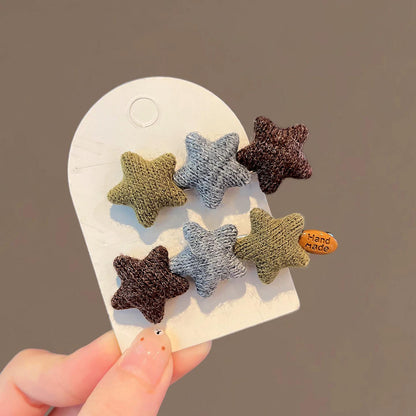 C廠【X753】韓系三色星星髮夾邊夾側邊百搭碎髮瀏海夾新款小夾子前額鴨嘴夾女
 26.08-4「C廠-單筆結帳需滿，NT$500出貨(不含運費)」
