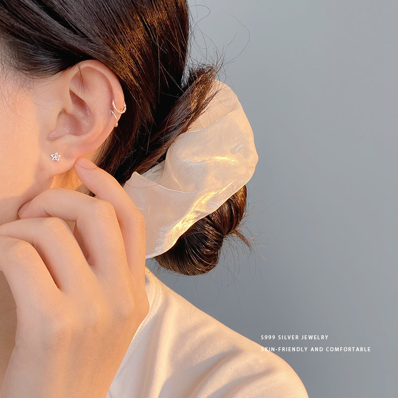 E廠【YC9975E】S999足銀小巧鏤空花朵耳環女精美輕奢小眾設計感耳環耳環 24.05-3