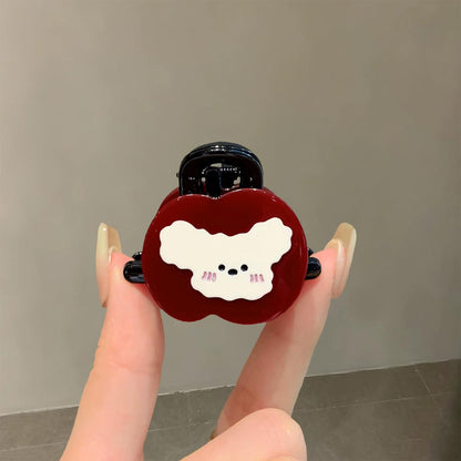 C廠【X438】可愛醋酸紅蘋果小狗抓夾女迷你瀏海夾簡約百搭氣質小號鯊魚夾頭飾
 26.06-2
