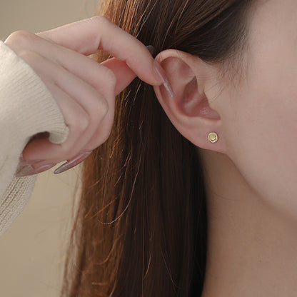 D廠【YC6097E】S925純銀環貓眼耳環幾何輕奢簡約精緻設計溫柔文藝耳飾 25.02-2