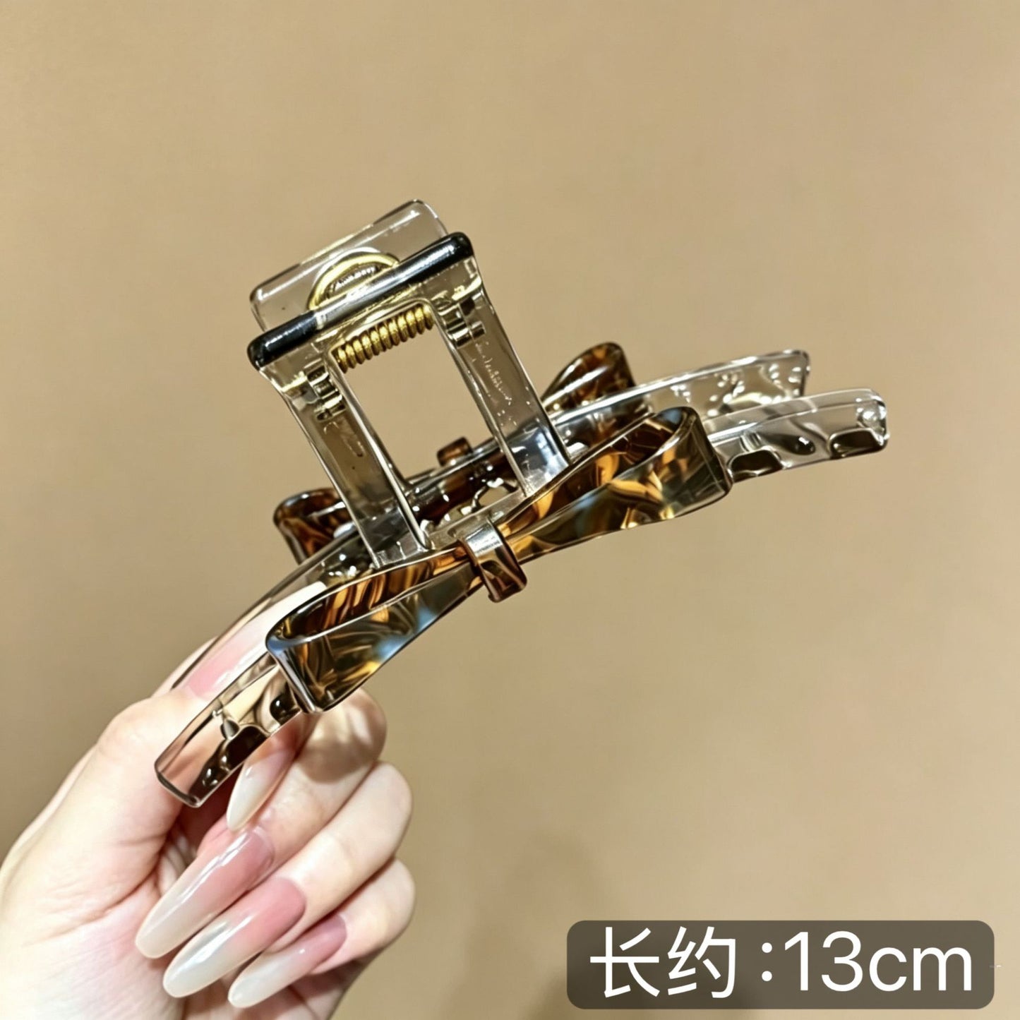 C廠【X446】藍棕醋酸蝴蝶結抓夾女2026新款高級感鯊魚夾大號髮量大盤髮夾髮飾
 26.06-2